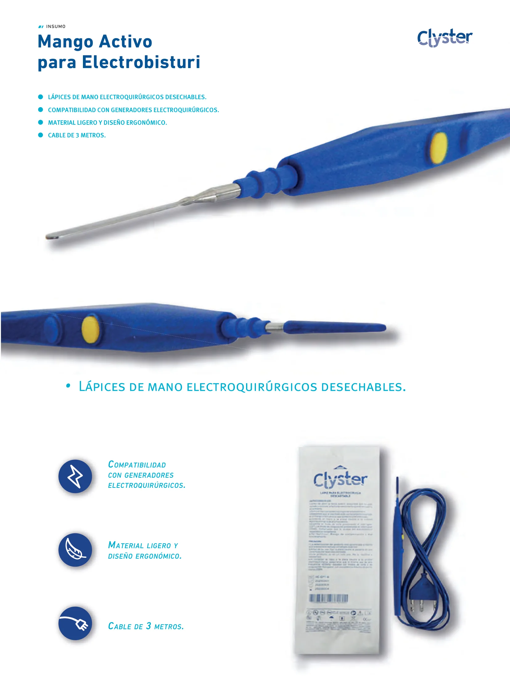 Clyster — Mango para electrobisturí